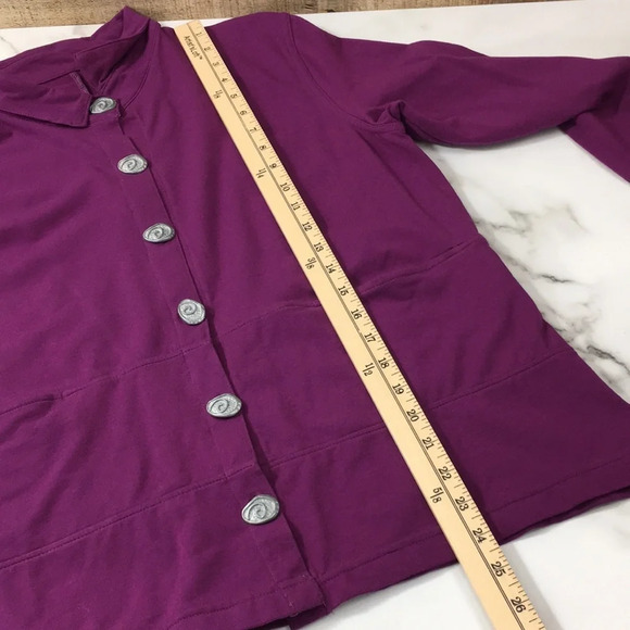 Neon Budhha Purple Button Front Shirt Long Sleeve - Picture 6 of 12